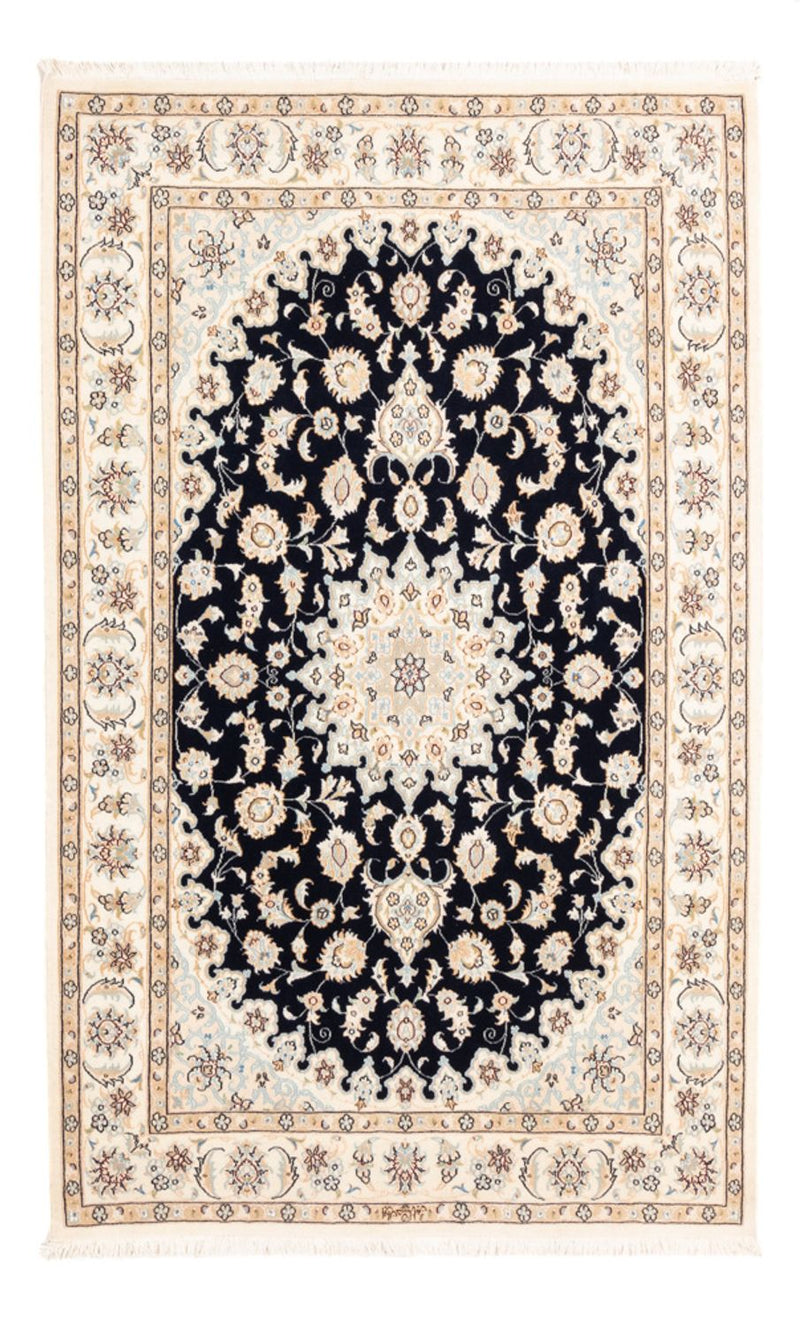 Persisk tæppe - Nain - Premium - 183 x 119 cm - mørkeblå