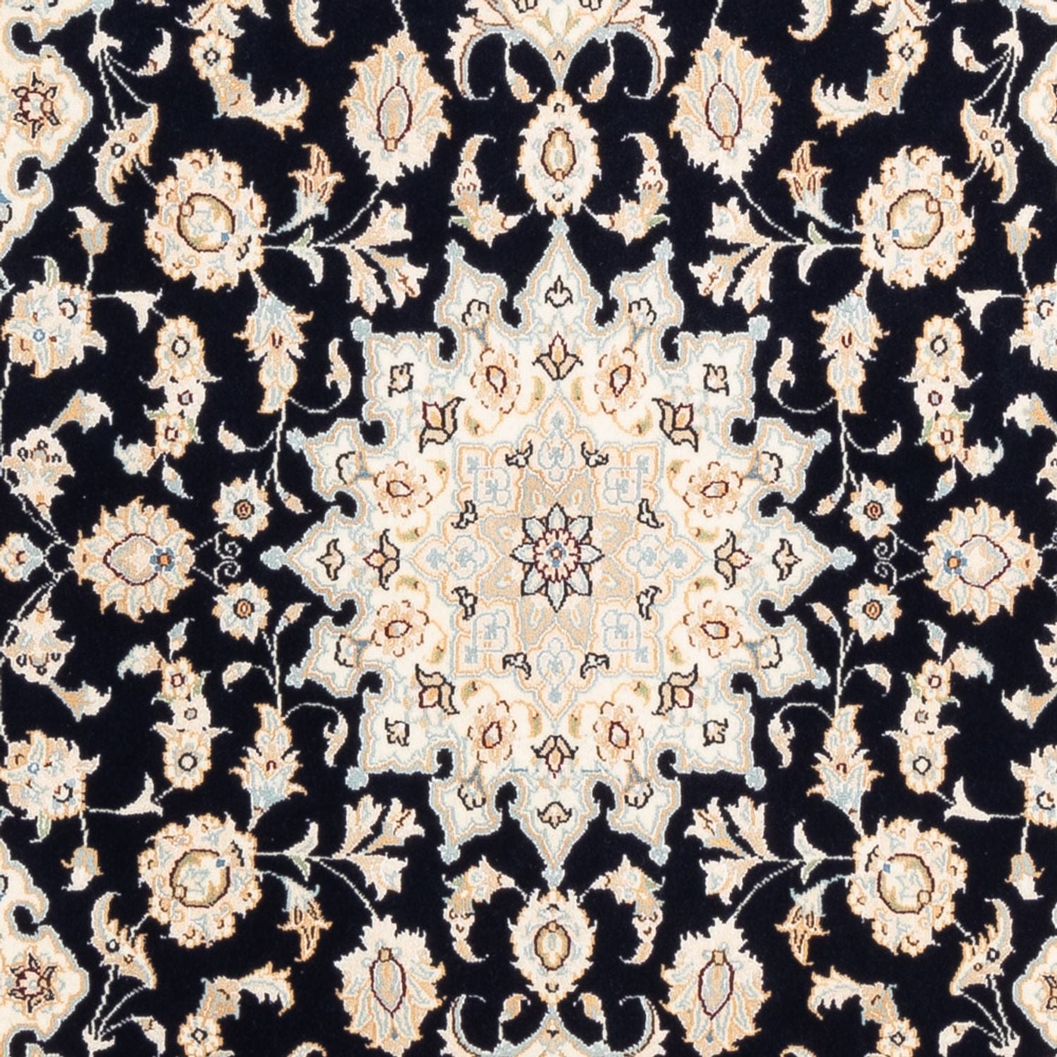 Persisk tæppe - Nain - Premium - 183 x 119 cm - mørkeblå