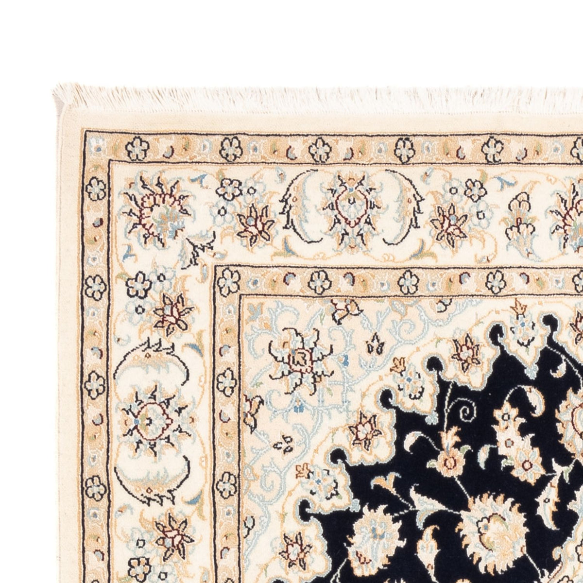 Persisk tæppe - Nain - Premium - 183 x 119 cm - mørkeblå