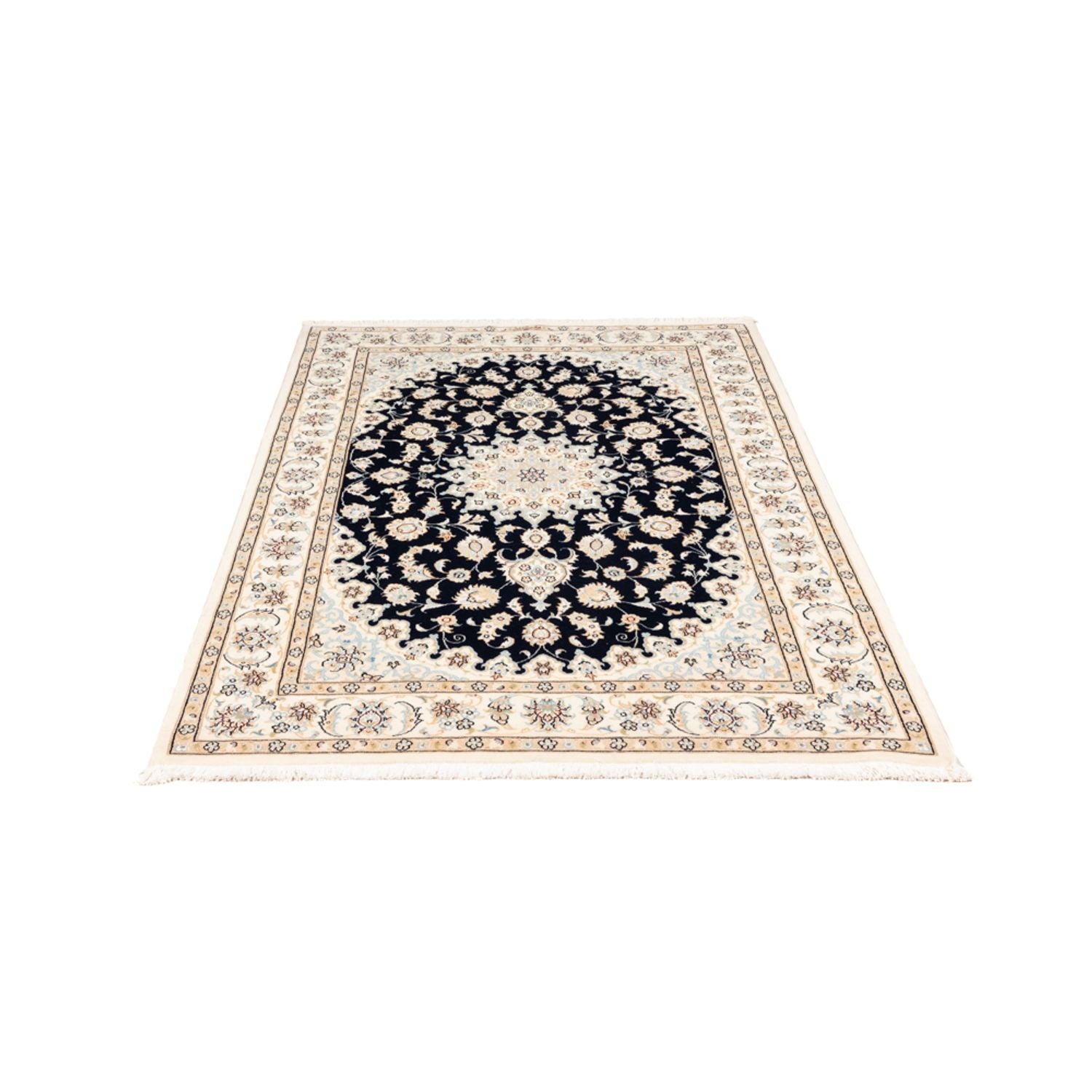 Persisk tæppe - Nain - Premium - 183 x 119 cm - mørkeblå