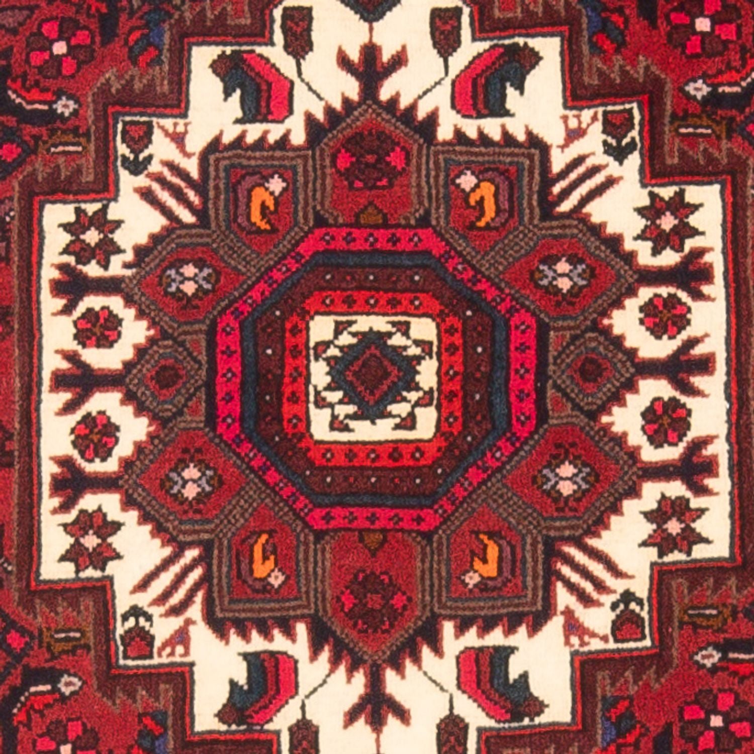 Persisk tæppe - Nomadisk - 115 x 83 cm - lysrød