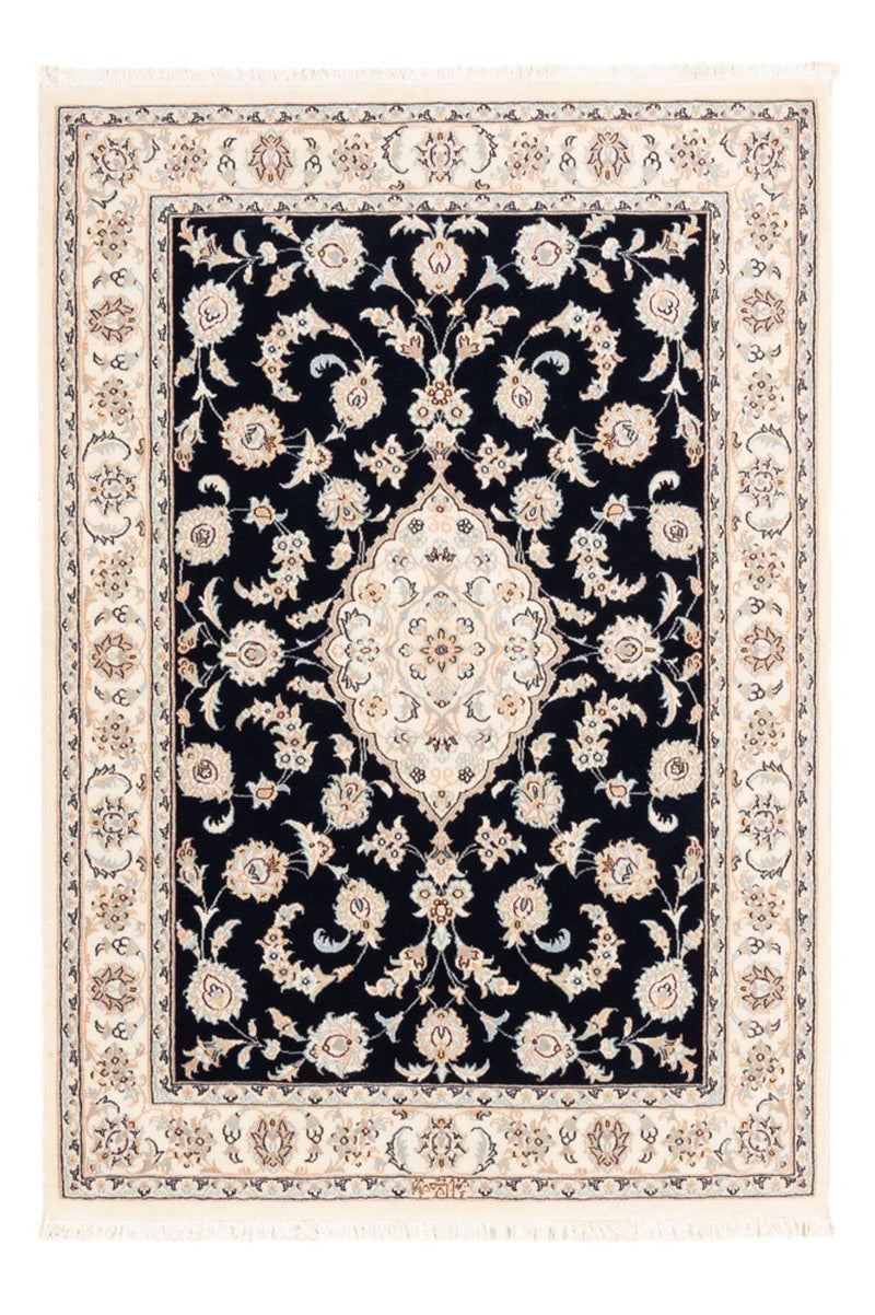 Persisk tæppe - Nain - Premium - 152 x 107 cm - mørkeblå