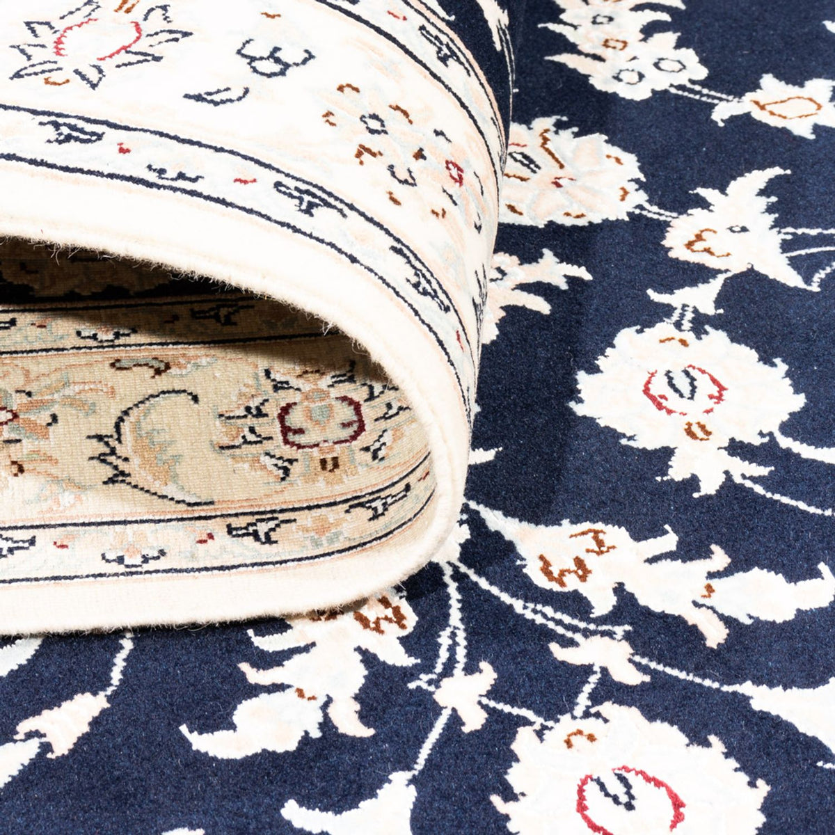 Persisk tæppe - Nain - Premium - 152 x 107 cm - mørkeblå