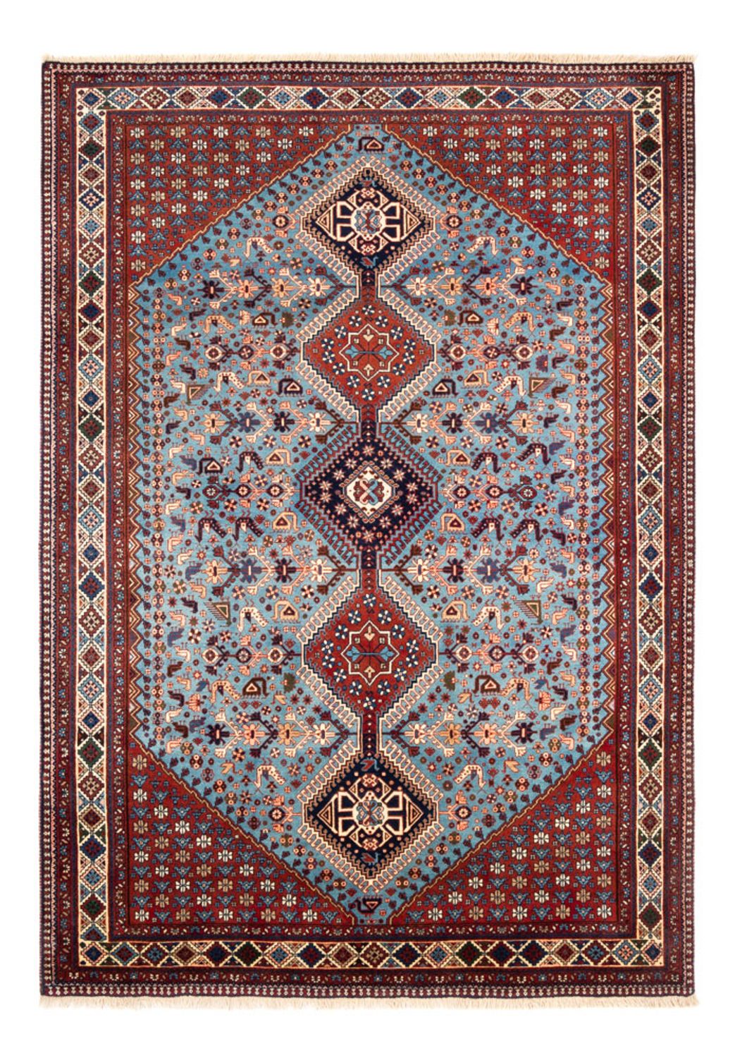 Persisk tæppe - Nomadisk - 253 x 172 cm - lyseblå