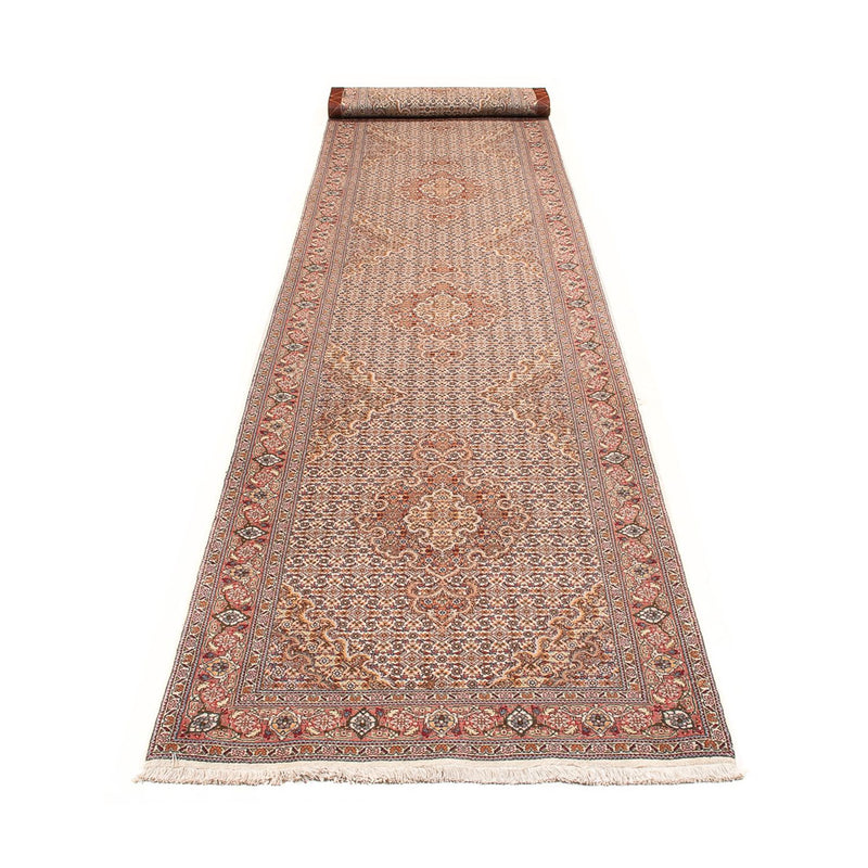 Løber Persisk tæppe - Tabriz - Royal - 407 x 78 cm - beige