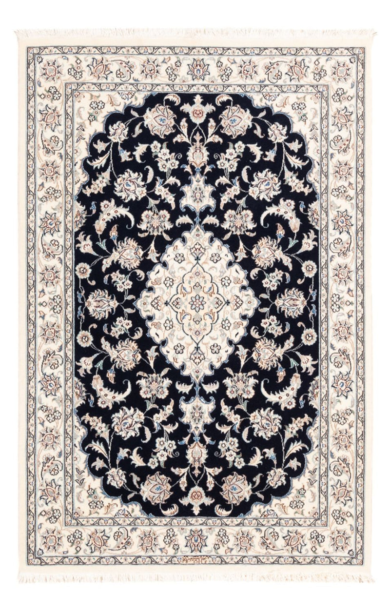 Persisk tæppe - Nain - Premium - 157 x 108 cm - mørkeblå