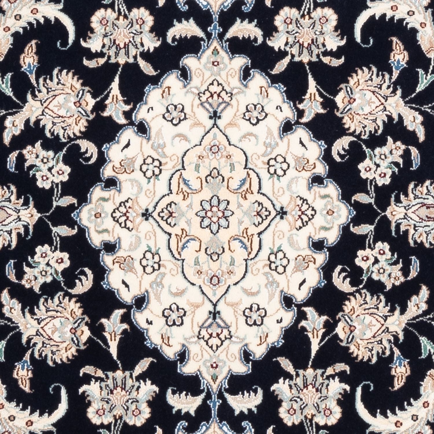 Persisk tæppe - Nain - Premium - 157 x 108 cm - mørkeblå
