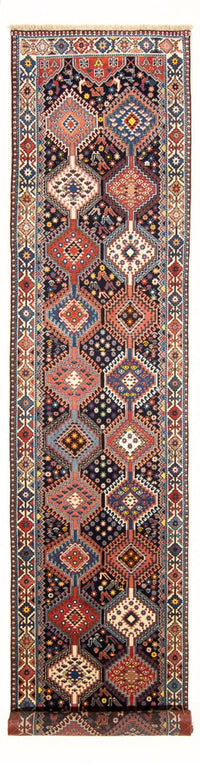 Løber Persisk tæppe - Nomadisk - 382 x 82 cm - mørkeblå