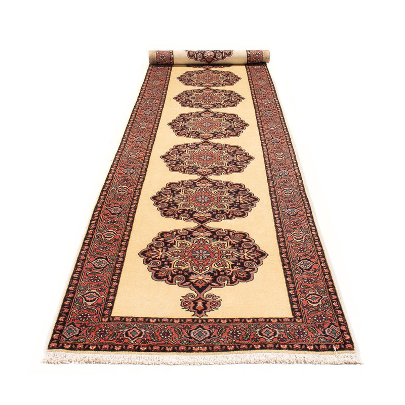 Løber Persisk tæppe - Bijar - Royal - 390 x 90 cm - beige