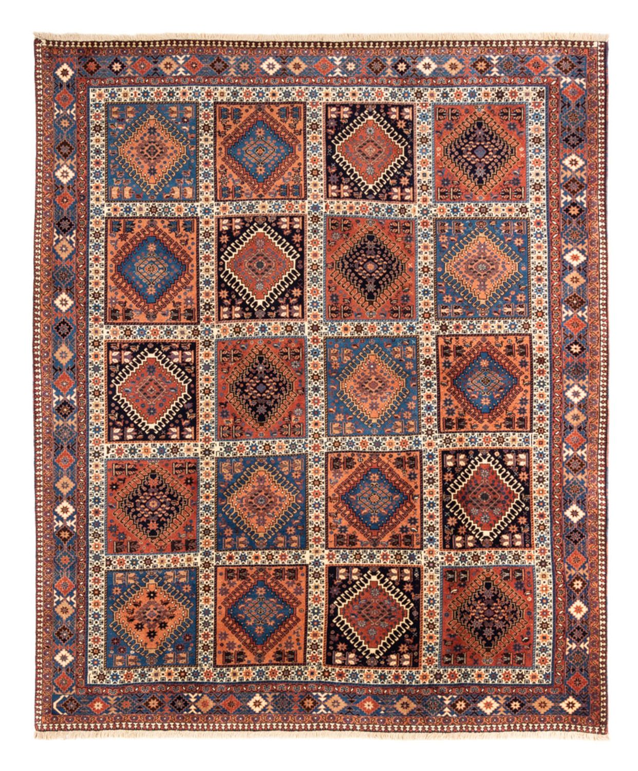 Persisk tæppe - Nomadisk - 238 x 200 cm - mørkerød