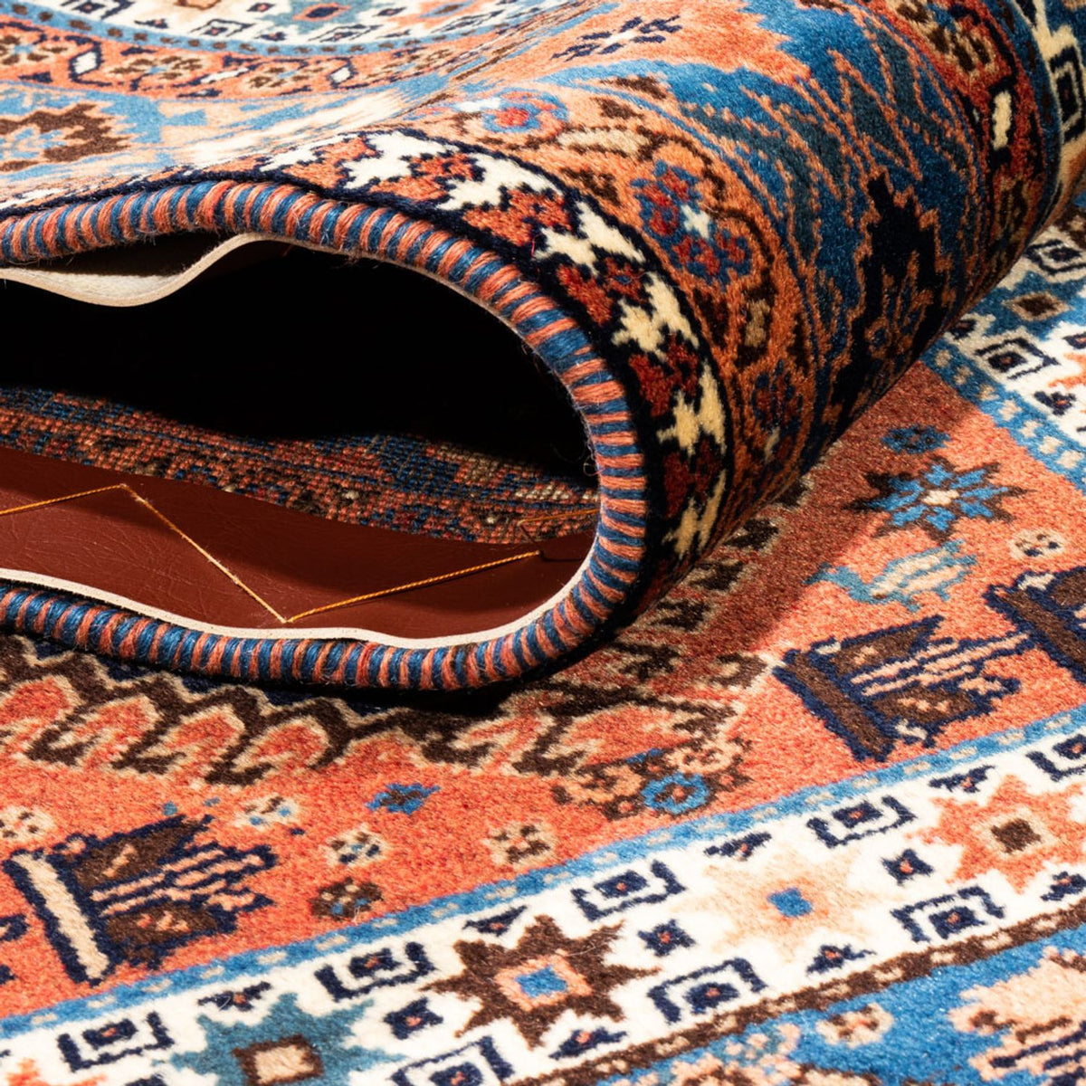 Persisk tæppe - Nomadisk - 238 x 200 cm - mørkerød