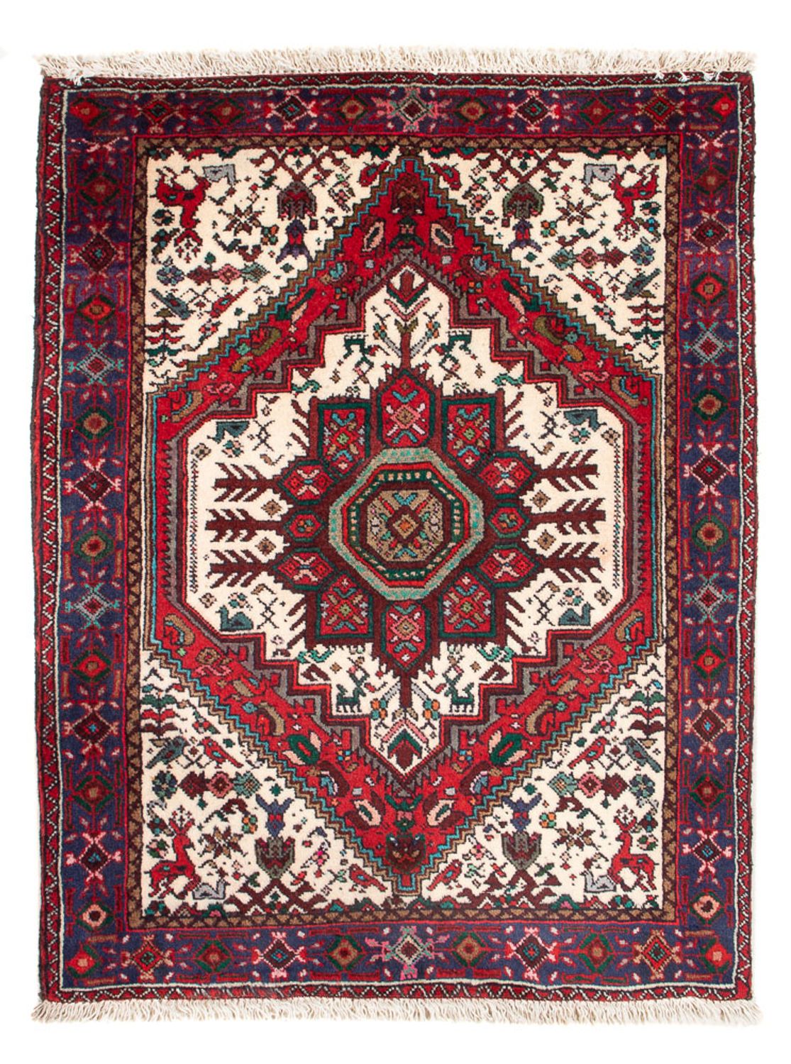 Persisk tæppe - Nomadisk - 95 x 58 cm - creme