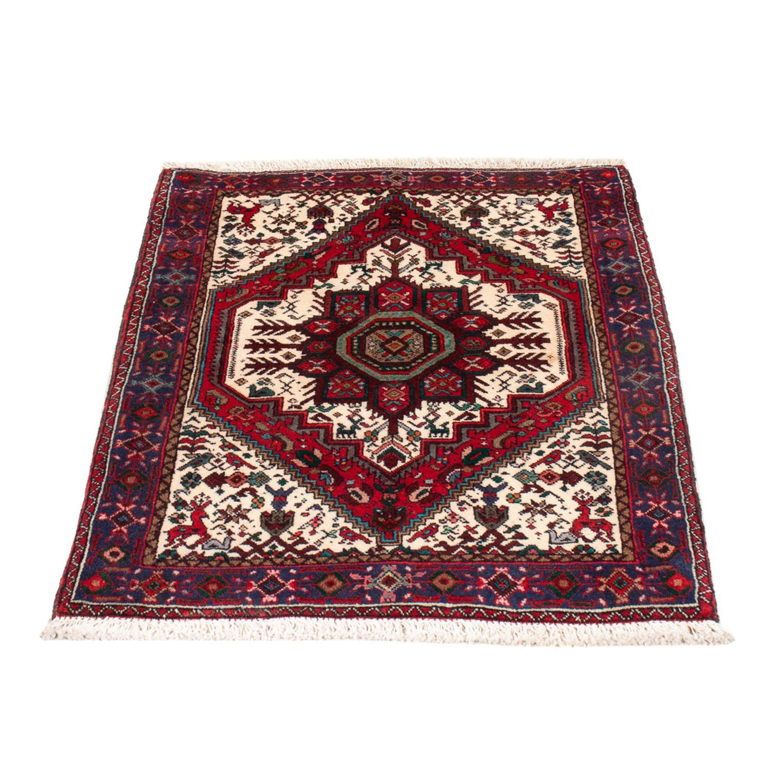 Persisk tæppe - Nomadisk - 95 x 58 cm - creme