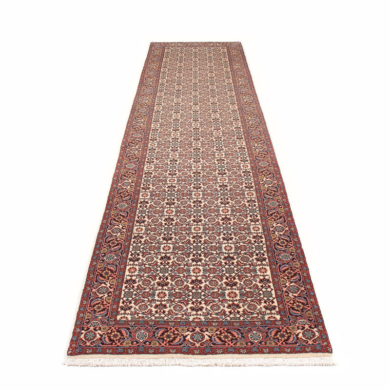 Løber Persisk tæppe - Bijar - 398 x 85 cm - beige