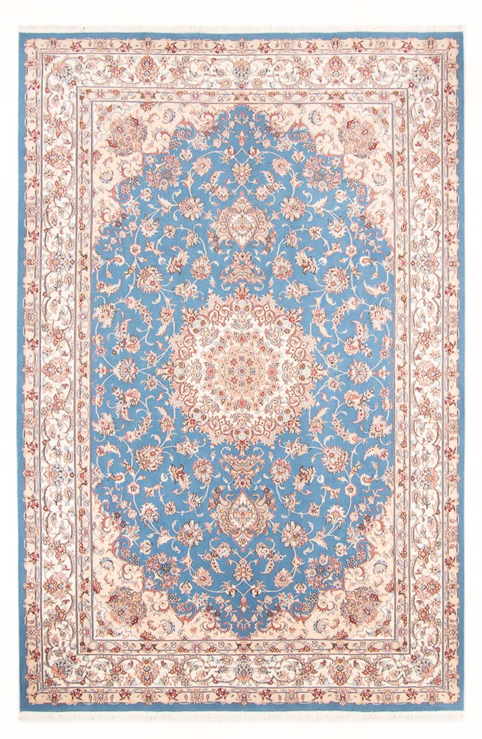 Persisk tæppe - Tabriz - Royal - 298 x 197 cm - lyseblå