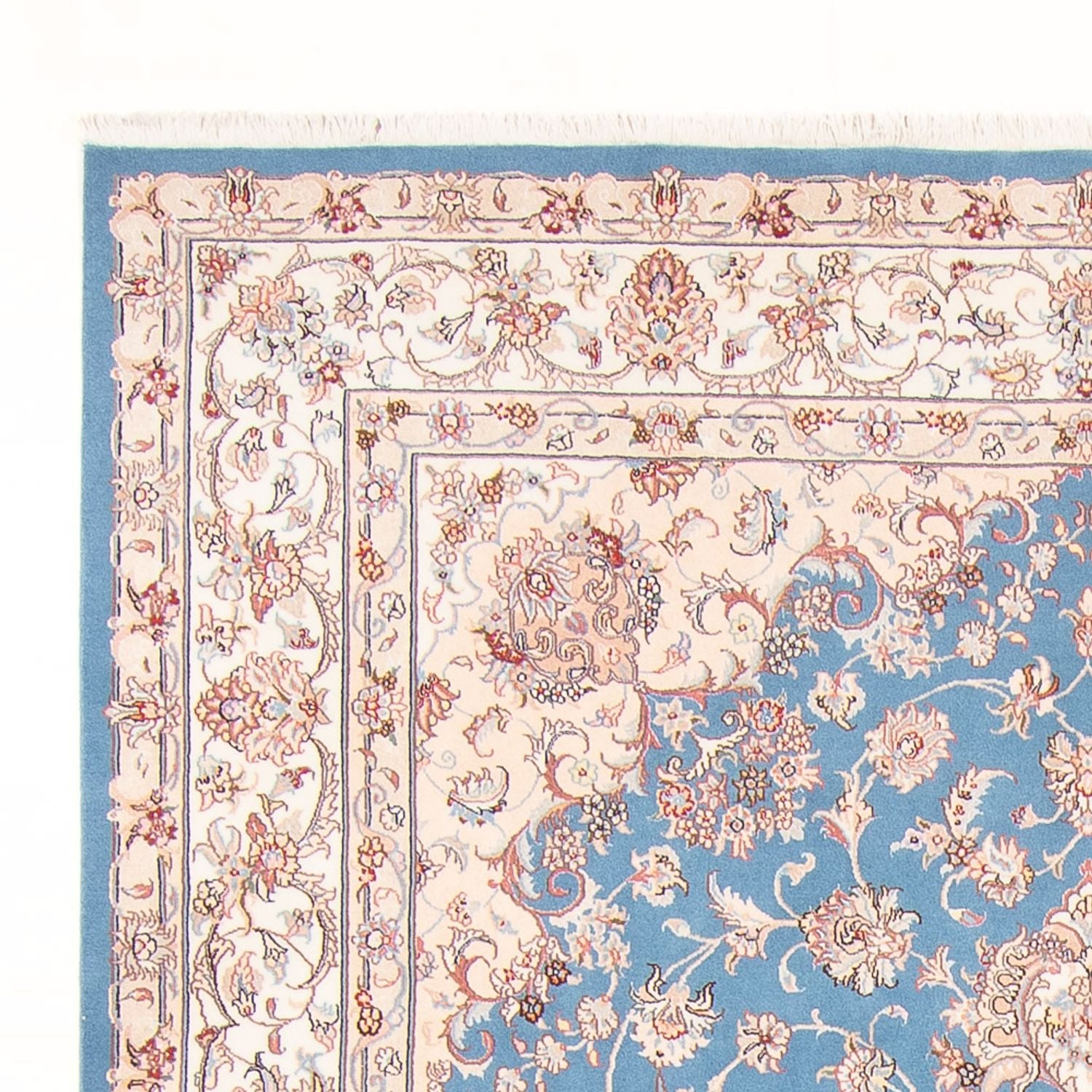 Persisk tæppe - Tabriz - Royal - 298 x 197 cm - lyseblå