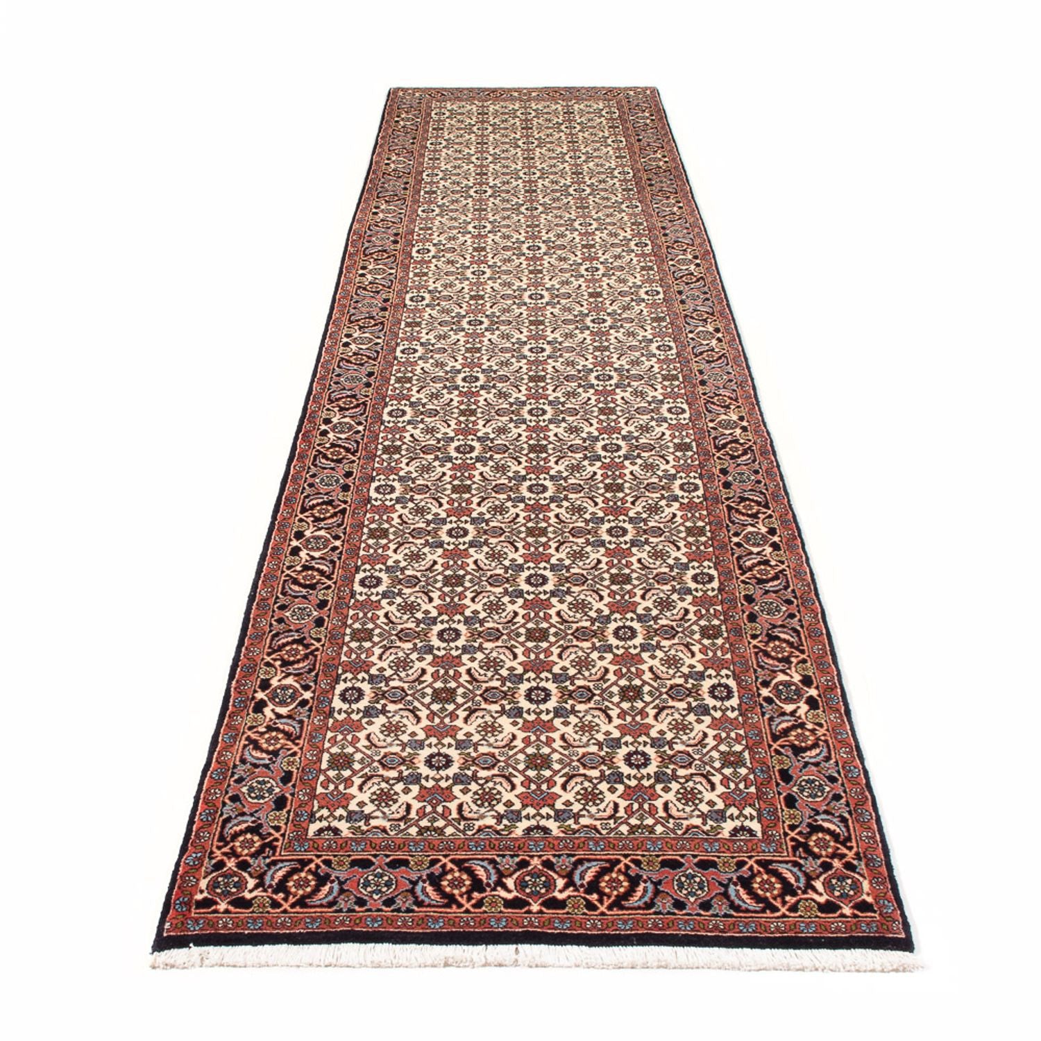 Løber Persisk tæppe - Bijar - 383 x 85 cm - creme