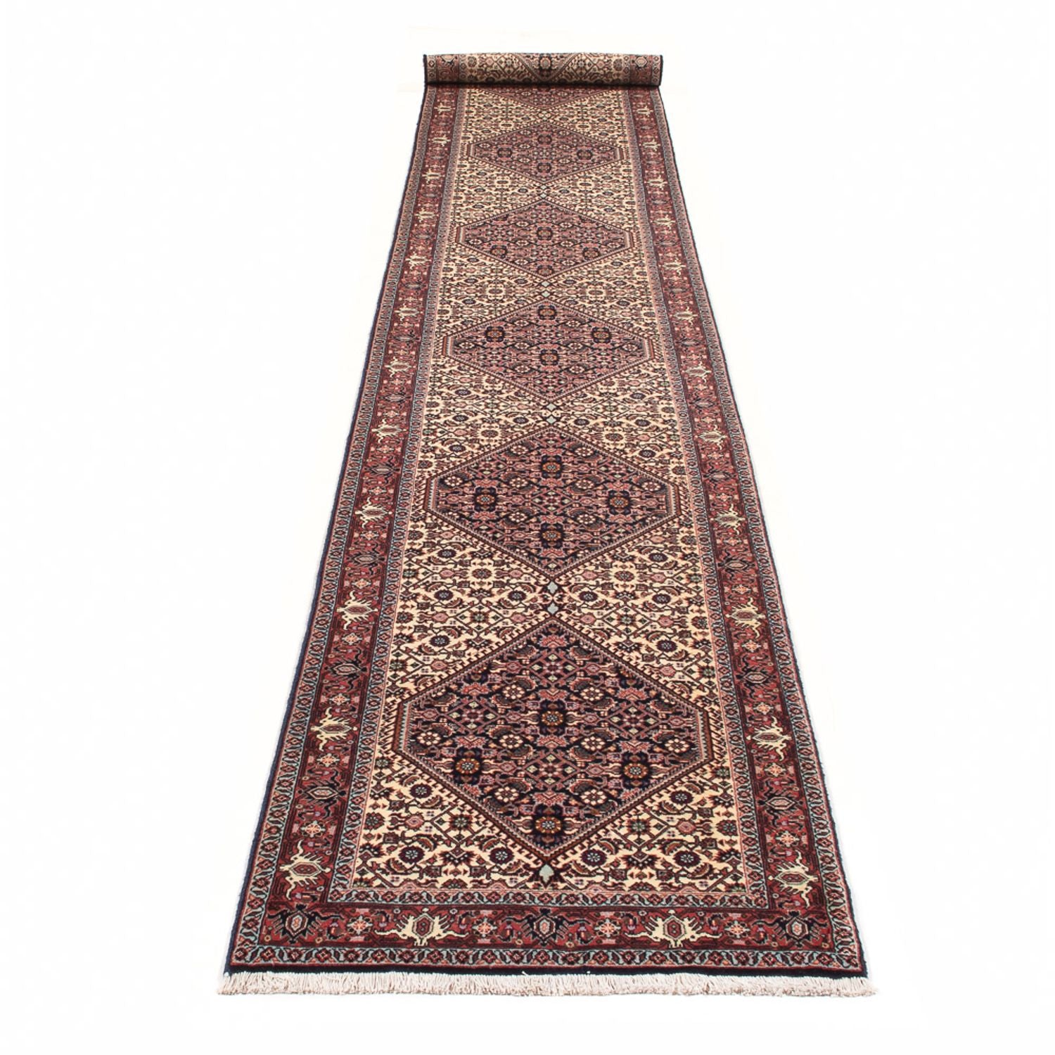Løber Persisk tæppe - Bijar - 410 x 67 cm - creme