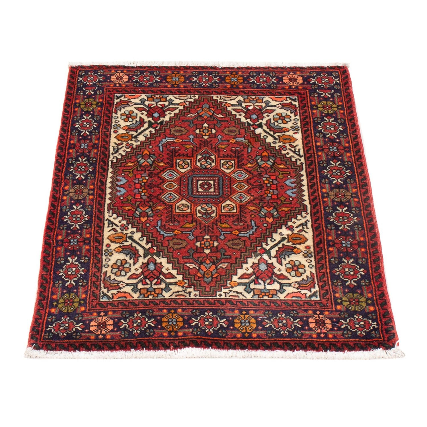 Persisk tæppe - Nomadisk - 73 x 51 cm - creme