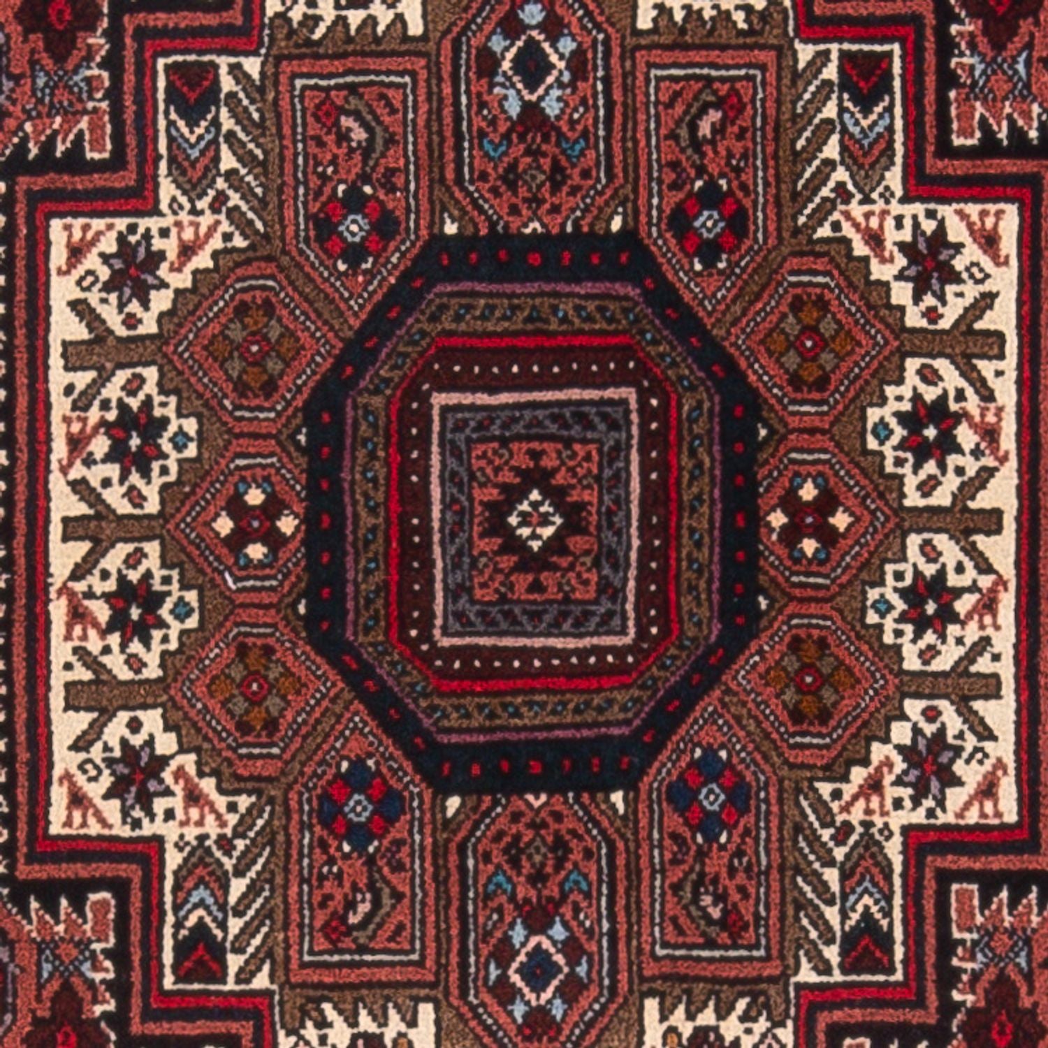 Persisk tæppe - Nomadisk - 126 x 84 cm - mørkerød