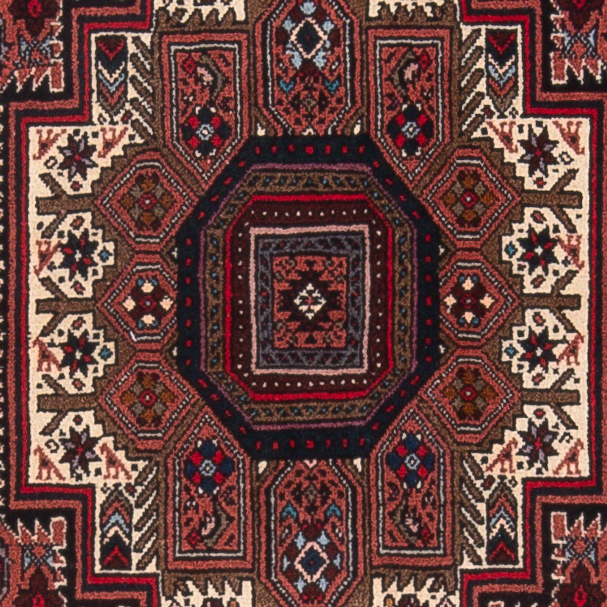 Persisk tæppe - Nomadisk - 126 x 84 cm - mørkerød