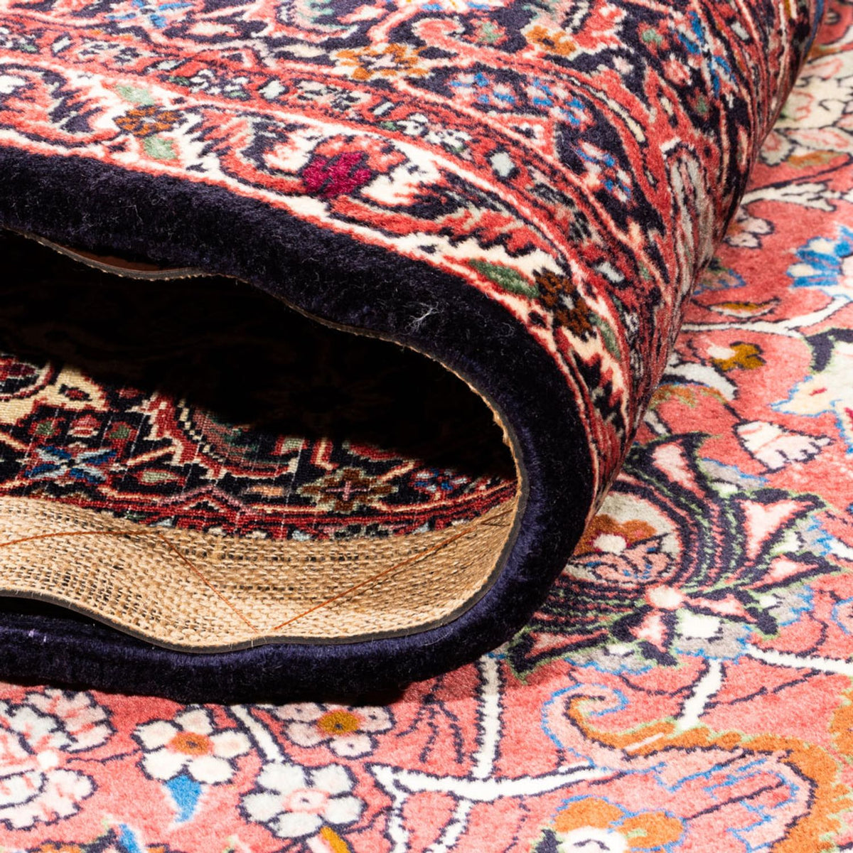 Persisk tæppe - Bijar - Royal - 246 x 197 cm - bordeaux rød