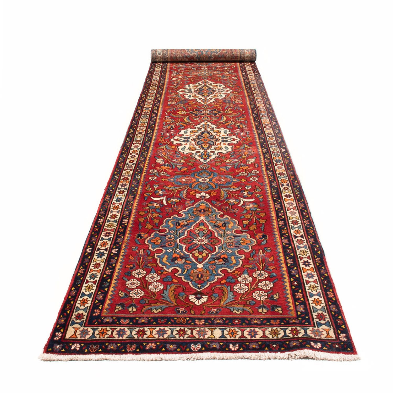 Løber Persisk tæppe - Nomadisk - 422 x 113 cm - creme