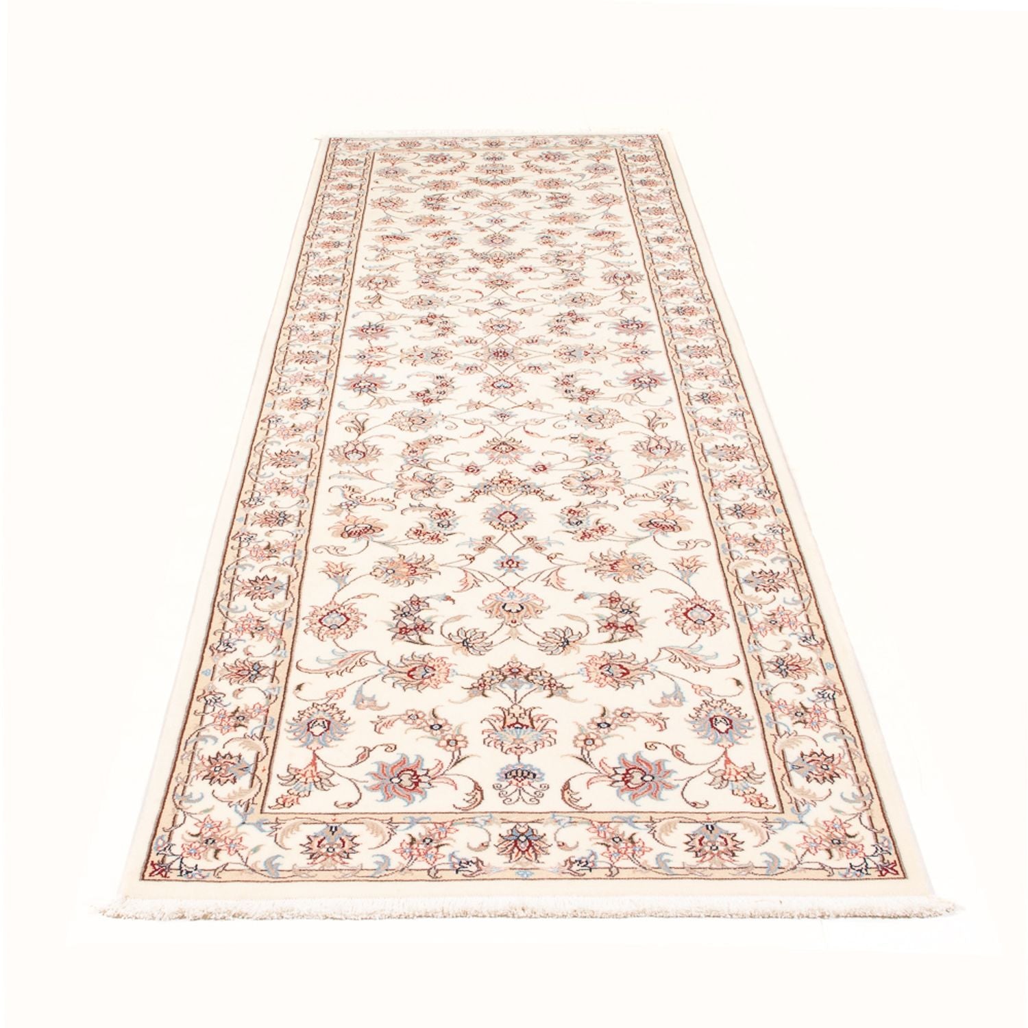 Løber Persisk tæppe - Tabriz - Royal - 296 x 86 cm - creme