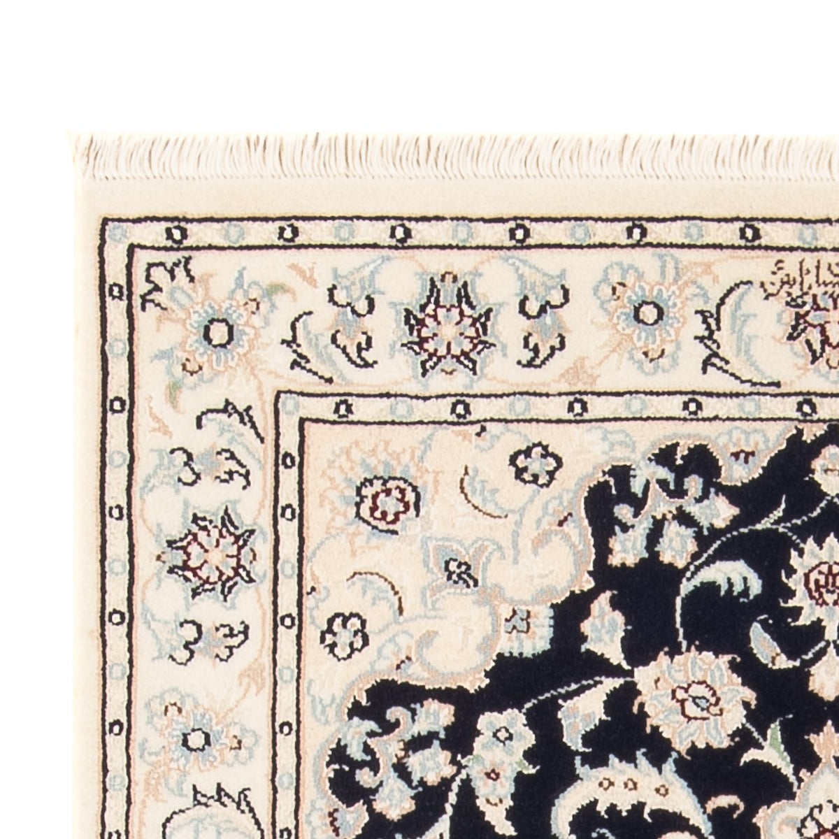 Persisk tæppe - Nain - Premium - 123 x 80 cm - mørkeblå