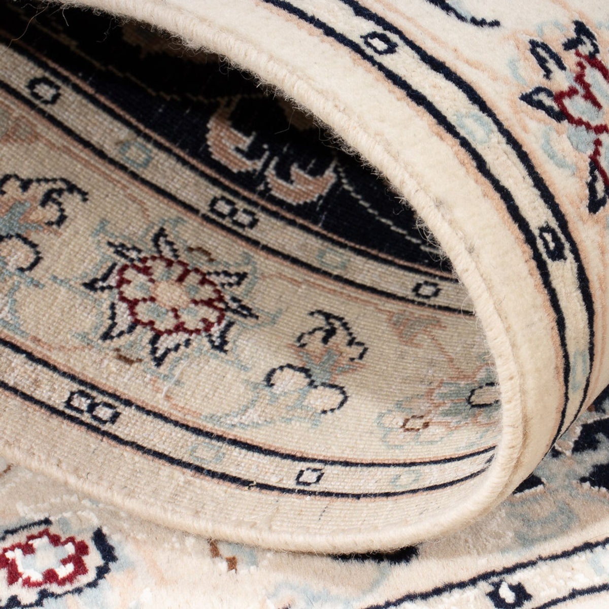 Persisk tæppe - Nain - Premium - 123 x 80 cm - mørkeblå