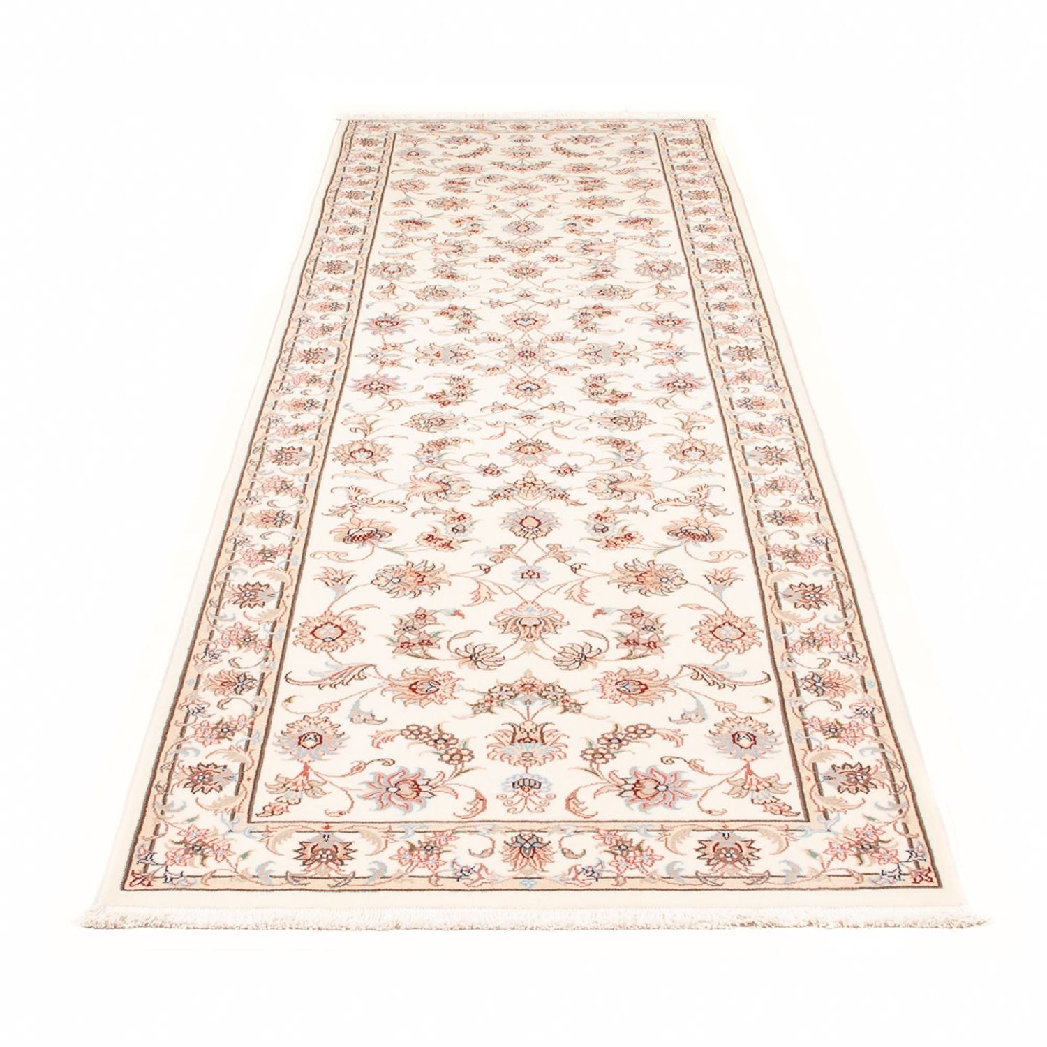 Løber Persisk tæppe - Tabriz - Royal - 295 x 89 cm - creme