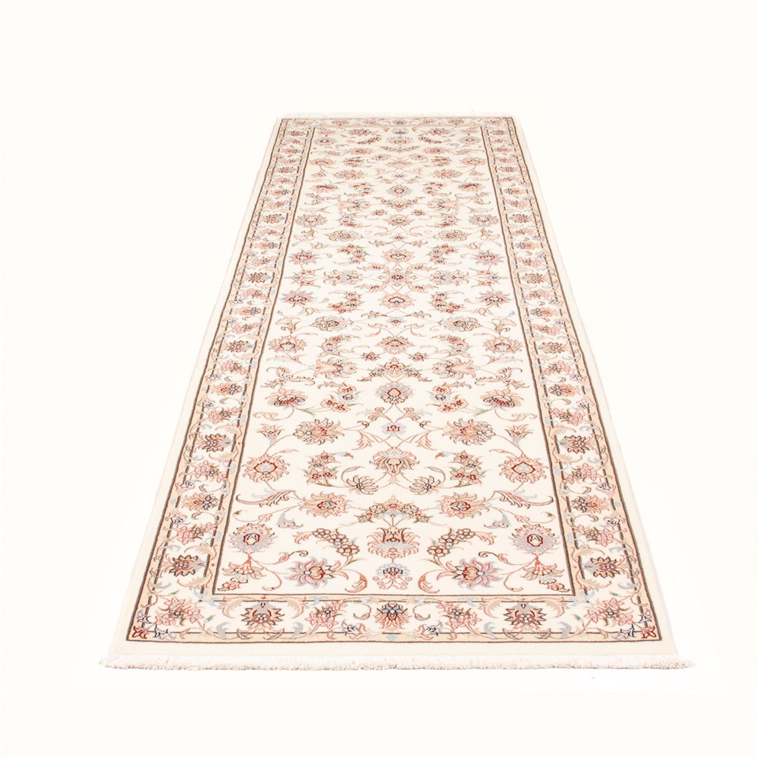 Løber Persisk tæppe - Tabriz - Royal - 294 x 89 cm - creme