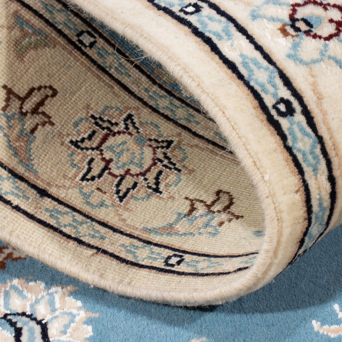 Persisk tæppe - Nain - Premium - 120 x 80 cm - lyseblå