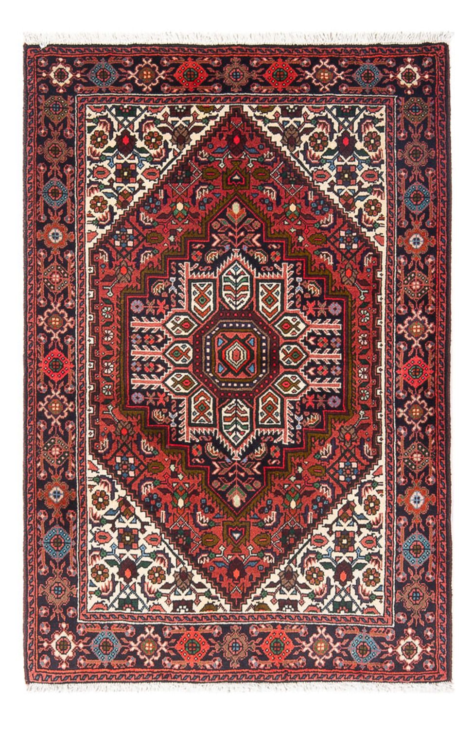 Persisk tæppe - Nomadisk - 124 x 77 cm - mørkerød
