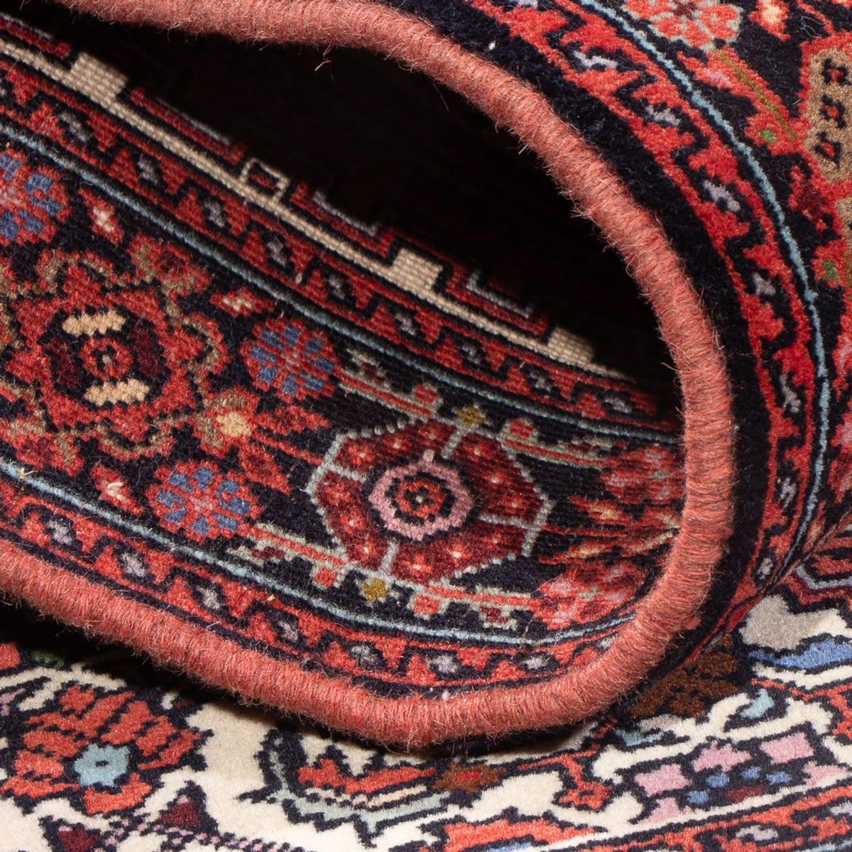 Persisk tæppe - Nomadisk - 123 x 82 cm - mørkerød