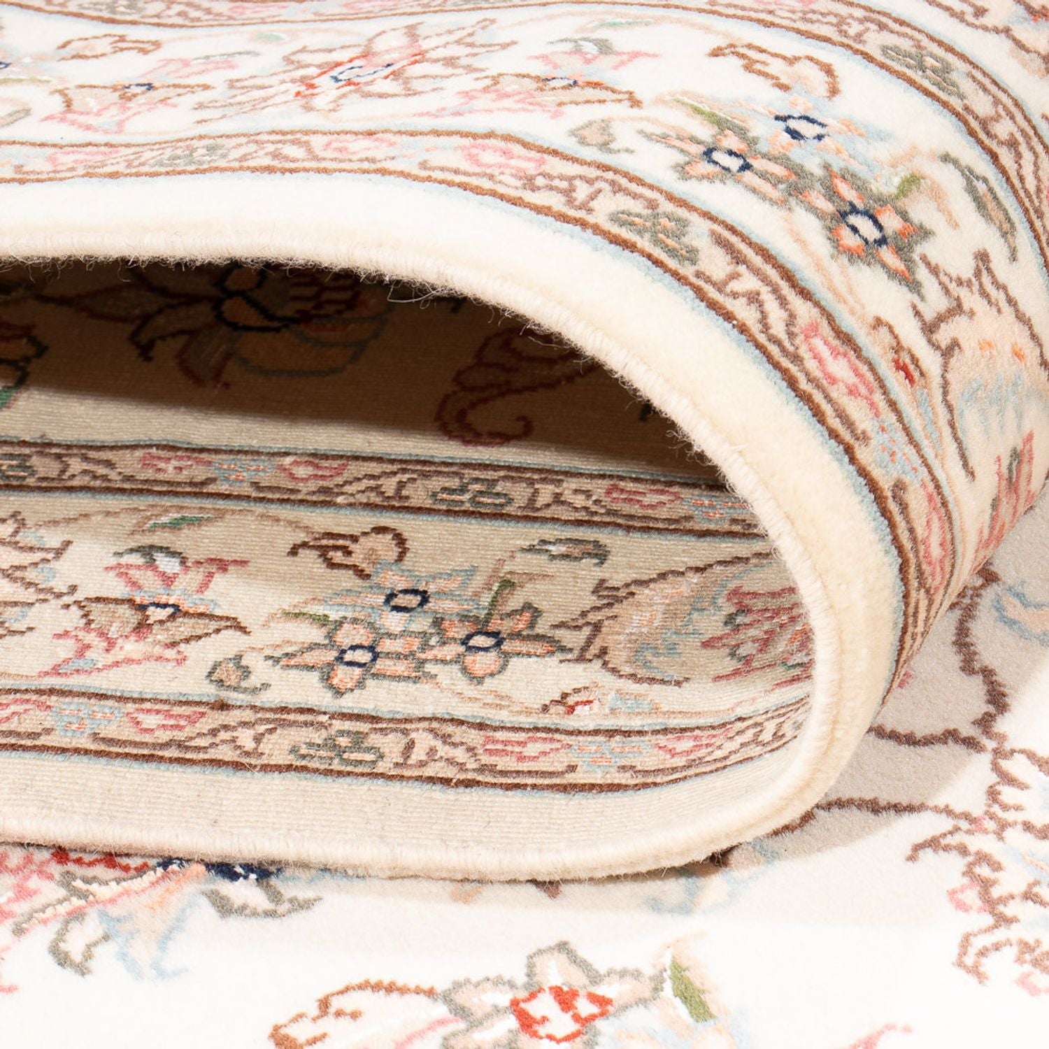 Løber Persisk tæppe - Tabriz - Royal - 298 x 91 cm - creme