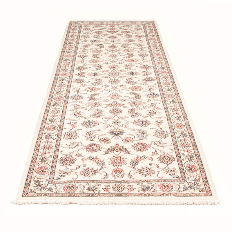 Løber Persisk tæppe - Tabriz - Royal - 298 x 91 cm - creme