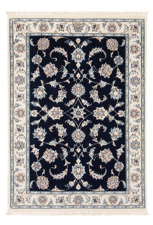 Persisk tæppe - Nain - Premium - 119 x 82 cm - mørkeblå