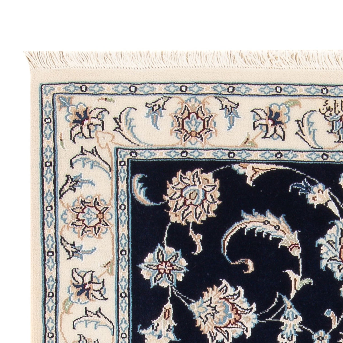 Persisk tæppe - Nain - Premium - 119 x 82 cm - mørkeblå