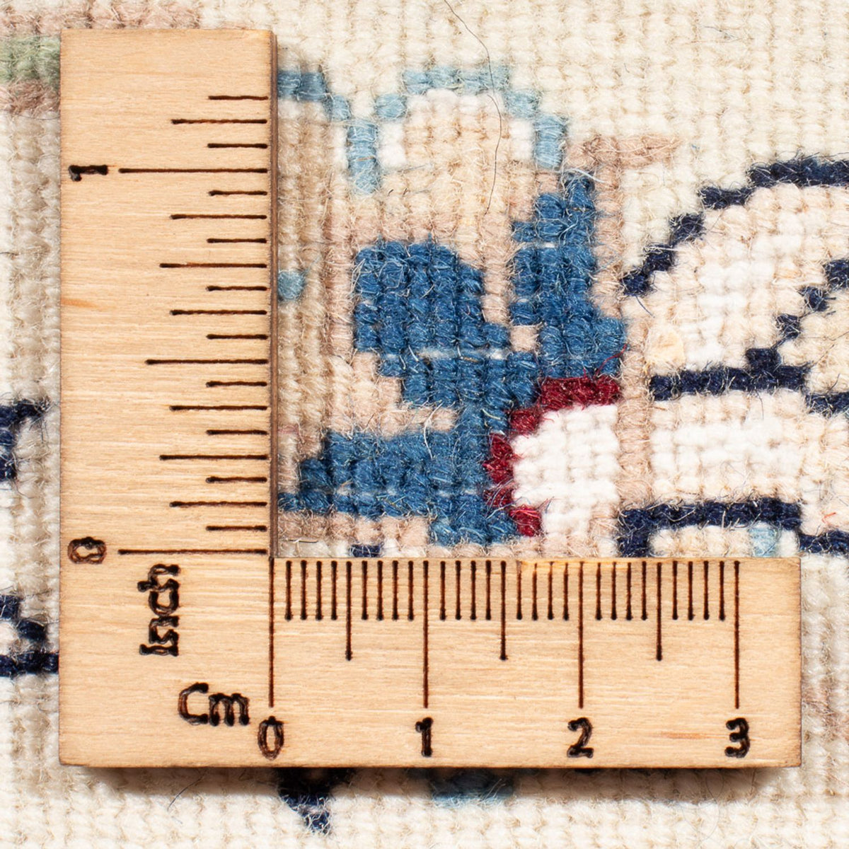 Persisk tæppe - Nain - Premium - 119 x 82 cm - mørkeblå