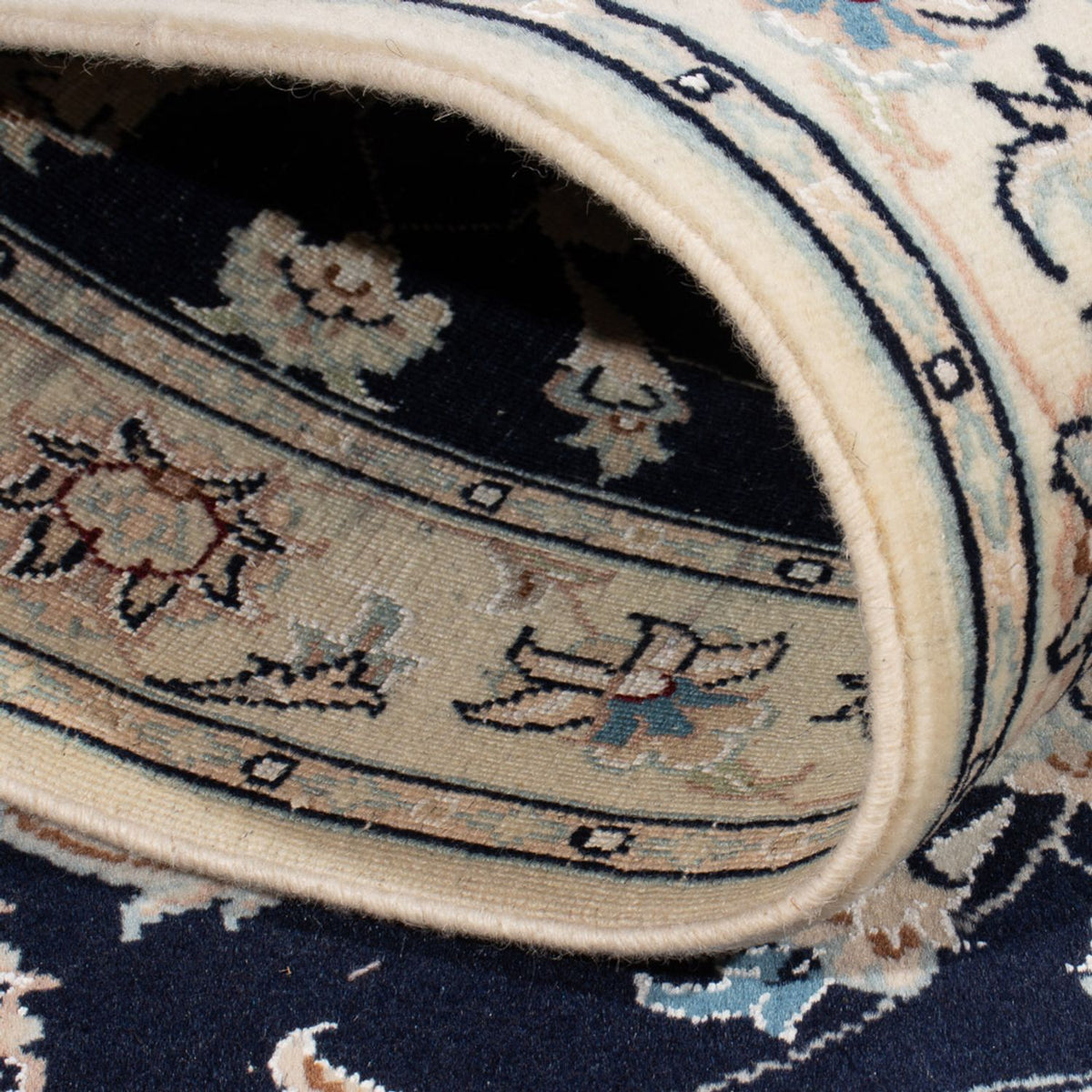 Persisk tæppe - Nain - Premium - 120 x 79 cm - mørkeblå