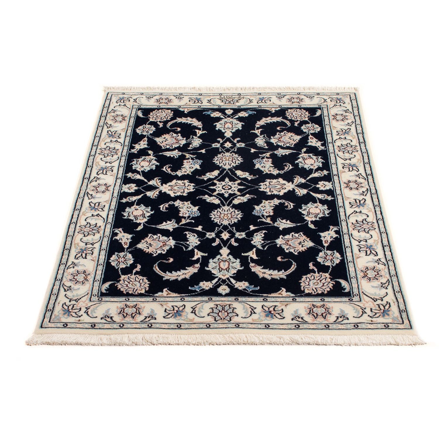 Persisk tæppe - Nain - Premium - 120 x 79 cm - mørkeblå