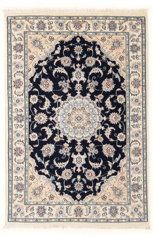 Persisk tæppe - Nain - Premium - 122 x 80 cm - mørkeblå