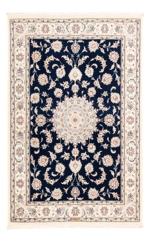 Persisk tæppe - Nain - Premium - 161 x 105 cm - mørkeblå