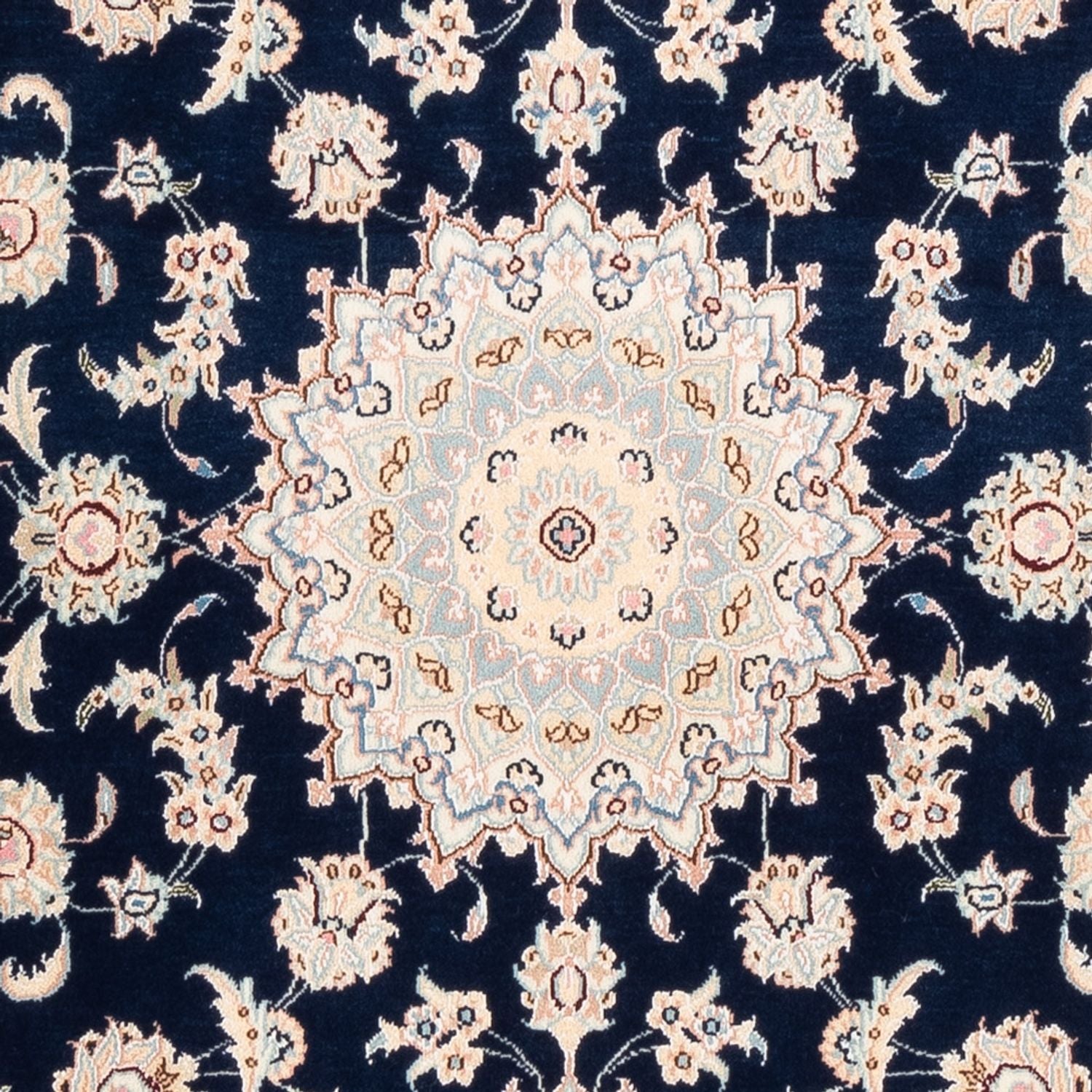 Persisk tæppe - Nain - Premium - 161 x 105 cm - mørkeblå