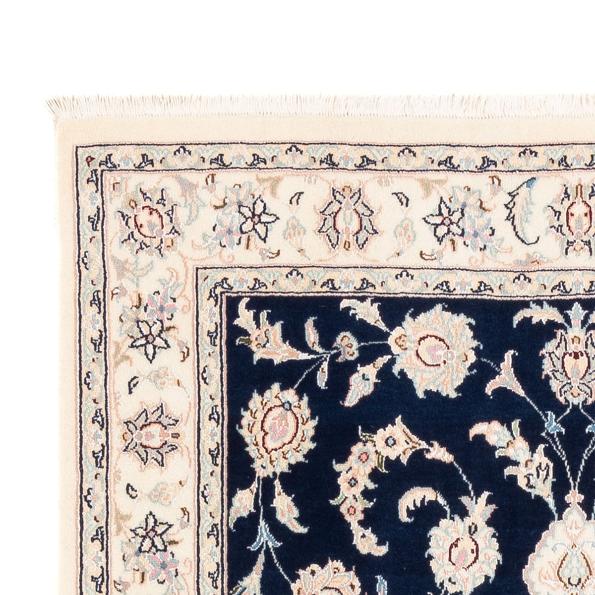 Persisk tæppe - Nain - Premium - 161 x 105 cm - mørkeblå