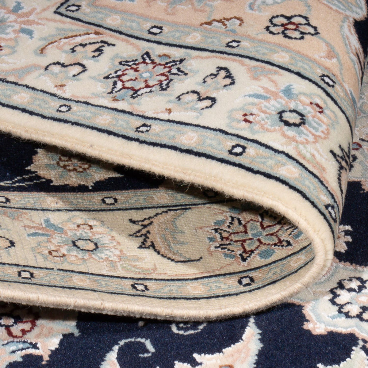 Persisk tæppe - Nain - Premium - 120 x 84 cm - mørkeblå