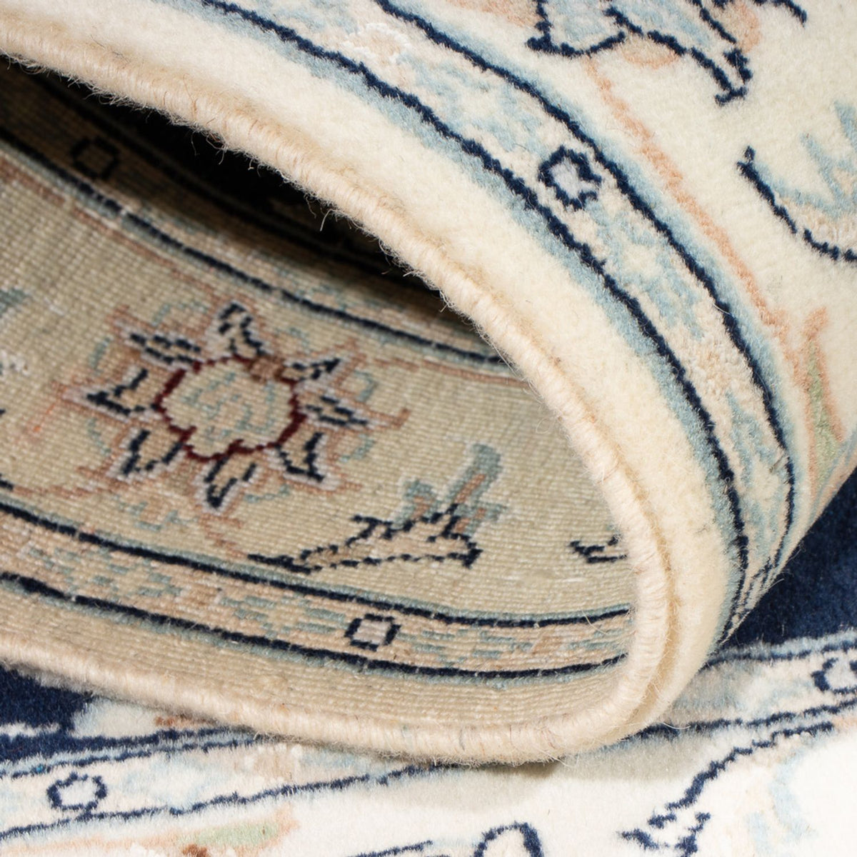 Persisk tæppe - Nain - Premium - 118 x 78 cm - mørkeblå