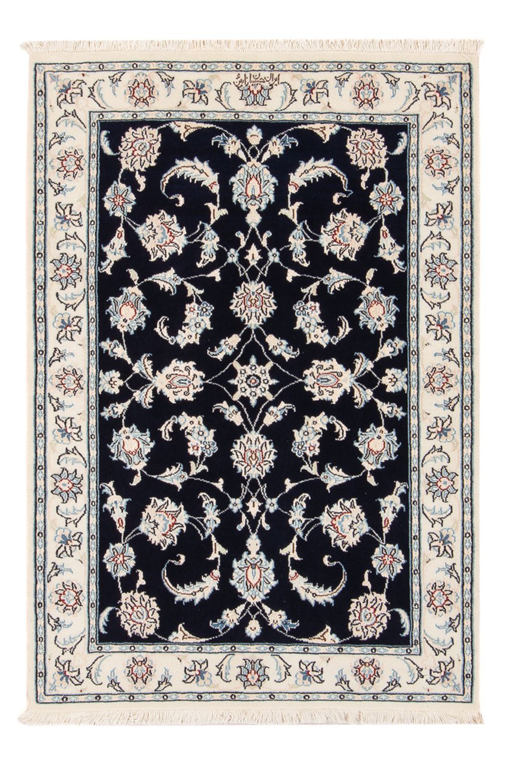 Persisk tæppe - Nain - Premium - 120 x 80 cm - mørkeblå