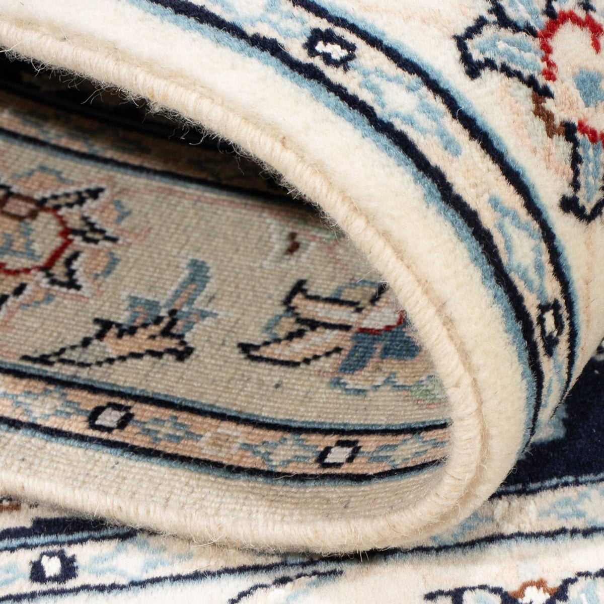 Persisk tæppe - Nain - Premium - 120 x 80 cm - mørkeblå